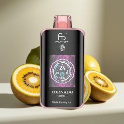 Fumot Tornado 25000 Puffs Disposable Vape Kivi Marakuķe Guava, HD ekrāns, 700mAh, 20ml