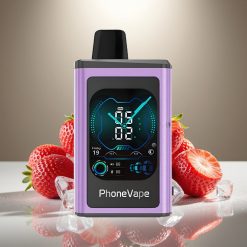 JNR PhoneVape 30000 puffs Izmetamais Veips Zemeņu Ledus, 850mAh, Type-C, Turbo Režīms