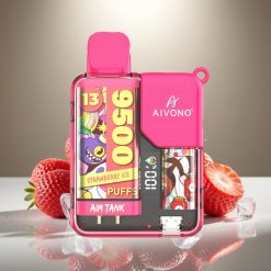 Aivono AIM-TANK 9500 Puffs Zemeneņu Ledus 18ml 650mAh LCD 1.2ohm