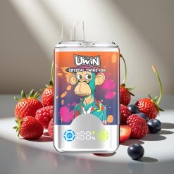 UWIN Crystal Twins 40000 Puffs Zemeneņu Aveņu Ķiršu Mr Blue 32ml 850mAh Type-C