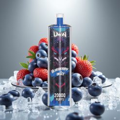 Uwin Shisha Hookah Crystal 20000 Puffs 22ml 0-5% Mēnesspīlē 650mAh Type-C Zilā Īsene Ledus